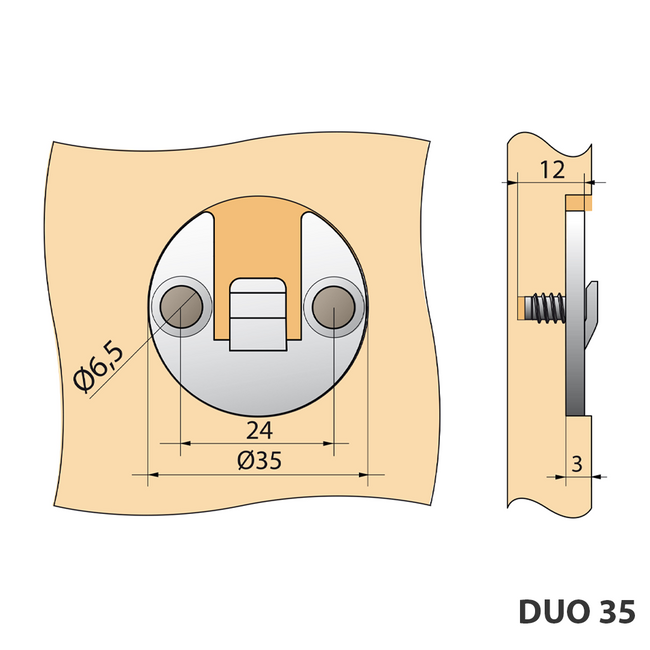 Znacznik do nawiercania pod złącza DUO 35
