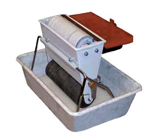 Nakładarka kleju, ręczna z górnym i dolnym wałkiem, kompletna, szerokość dolny 180 mm, górny 150 mm, wałki gumowe