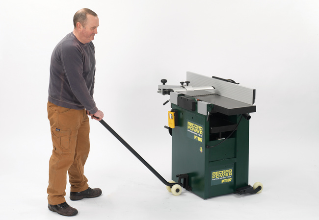 Wyrówniarko grubościówka z wałem 3-nożowym PT107 + przedłużenie stołu z rolką