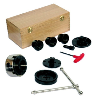 Uchwyt tokarski  M33x3.5, ?115mm, z 3 kompletami szczęk i narzędziami do zamocowania