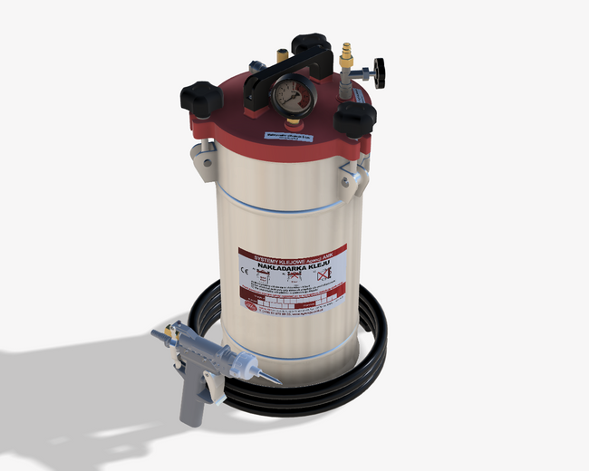 Nakładarka 10 kg do klejów PUR z pistoletem standardowym z rękojeścią sterowanym ręcznie