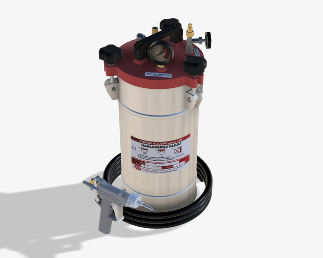 Nakładarka 10 kg do klejów PUR z pistoletem standardowym z rękojeścią sterowanym ręcznie