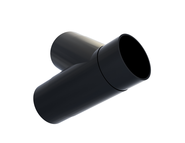 Trójnik prosty 45°, 3x ⌀100 mm (4")