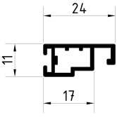 Profil aluminiowy ramy standardowy B24 biały RAL 9016 (1szt.=3m)