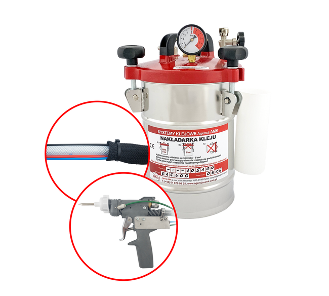 Nakładarka 5 kg z pistoletem sterowanym pneumatycznie z rękojeścią