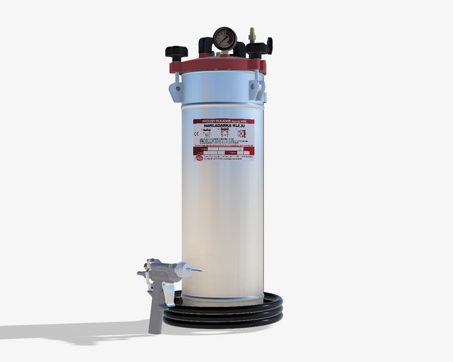 Nakładarka 18 kg do klejów PUR z pistoletem standardowym o zwiększonym przepływie i z rękojeścią sterowanym ręcznie