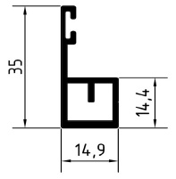 1a - Profil aluminiowy ramy (ościeżnicy) RT-V kolory RAL  wymiar całkowity 32 x 10 mm (1szt.=3m)