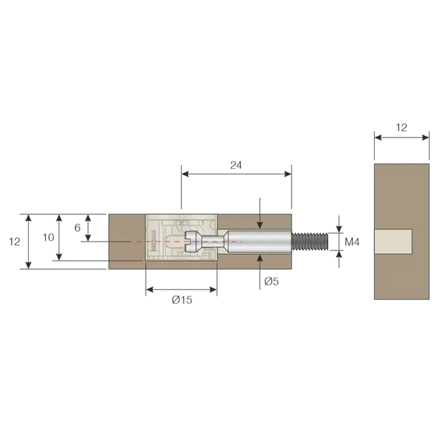 Trzpień mimośrodowy M4 24 mm (1 szt.)