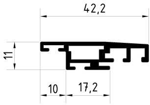 Profil aluminiowy ramy brązowy RAL 8019 z kołnierzem 10 mm (1szt.=3m)
