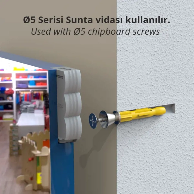 Złącze do wieszania, montażu paneli i ram DAMPER