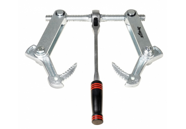 Ścisk ciesielski z grzechotką i hakami do wbijania