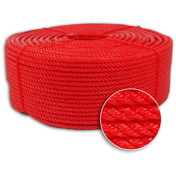 Lina polietylenowa kręcona ∅7mm czerwona